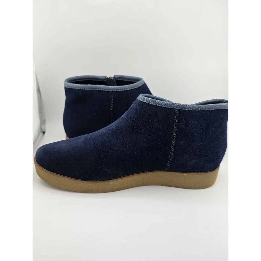 TIMBERLAND Paxton Hill Women's Blue Suede Side Zip Ankle Boots Size 9.5 w/Box